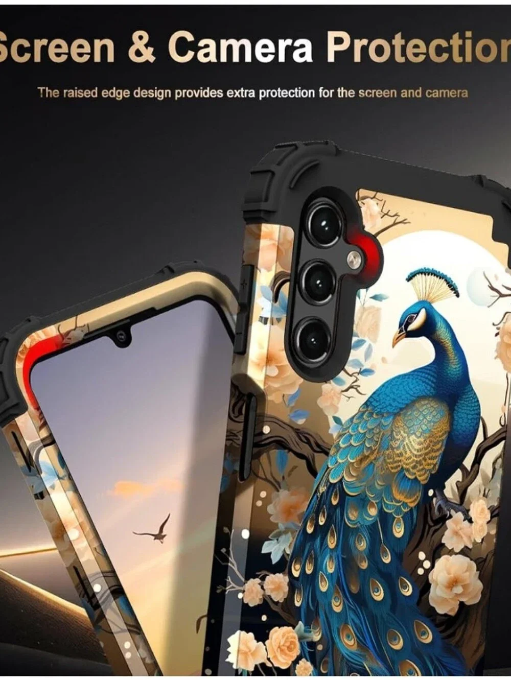 TEECOVER Heavy Duty Case for Samsung Galaxy A15, Dark Blue PeacockShockproof NWT
